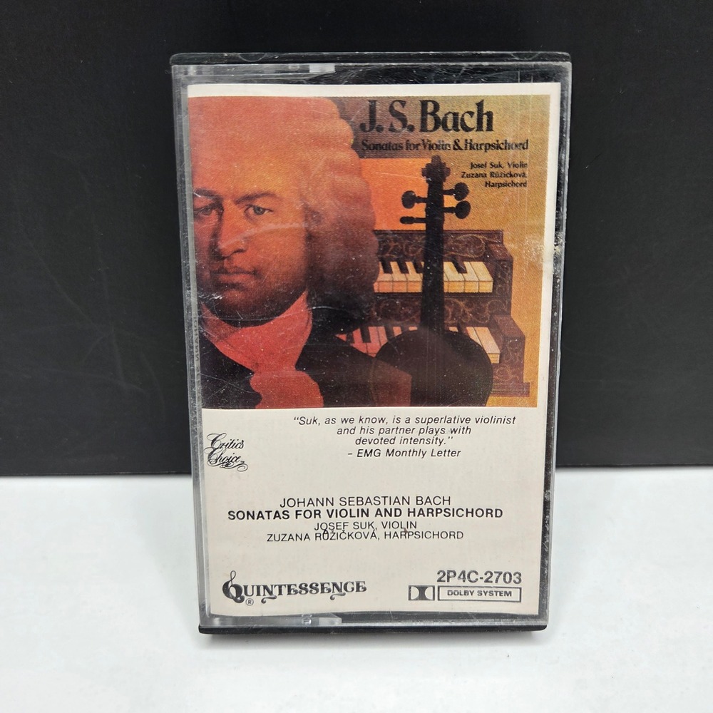 J.S. Bach Sonatas Violin Harpsichord Cassette Josef Suk Quintessence Vintage